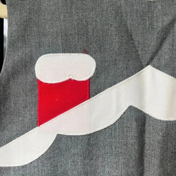 Vintage 80s toddler dress chocolate soup appliqué embroidered house shift jumper - Picture 7 of 15